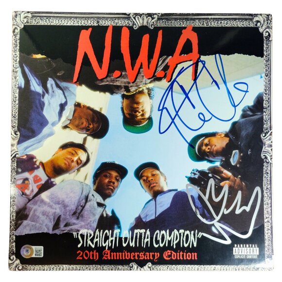 Ice Cube Yella Signed NWA Straight Outta Compton 20th Vinyl Record Album Beckett - Picture 8 of 13